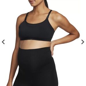 Nike Women's Alate Light-Support Black Nursing Maternity Sports Bra Size Small
